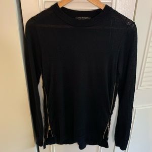 Ann Taylor Edgy Sweater with Decorative Zippers